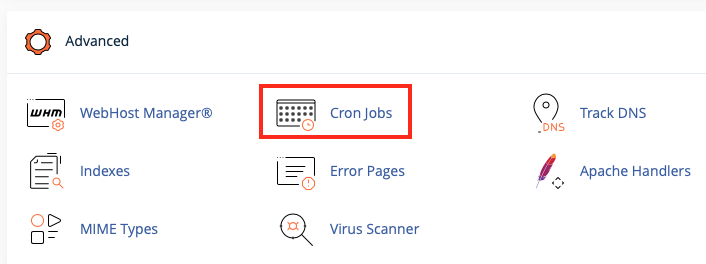 Click on Cron Jobs in the Advanced Section of
cPanel