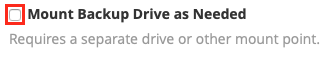 Do not mount backup drive unless you know how this will affect things