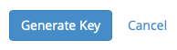 Create the key by clicking the generate key button or click cancel to not create a key