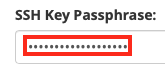 Enter the SSH Key Password if the Key has One