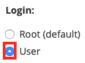 Select the User Radio Button