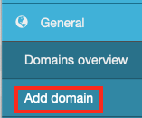 Click Add Domain in the Sidebar
