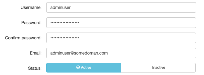 Fill in the Username, Password and Email Address for the Admin Account
