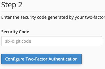 Enter the Displayed Code from Your Auth App and Press the Button