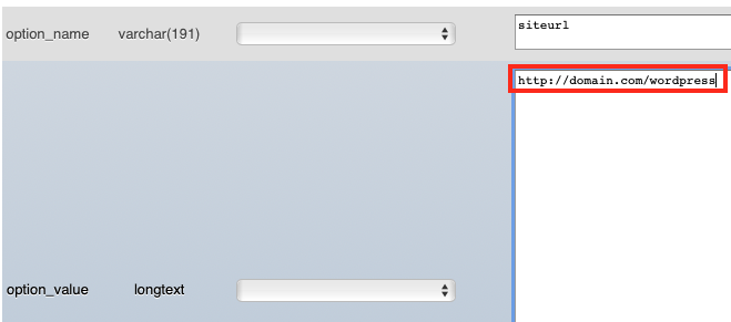 Change the URL in the Option_value in phpMyAdmin