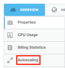 Select Overview and a Drop-Down Menu will Appear - Select Autoscaling