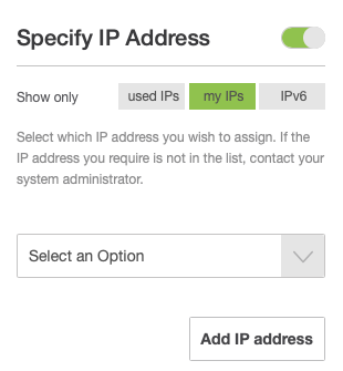 Enable Specify IP Address if you Want to Pick a Specific IP Address