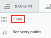 Select Files from the Backups Menu
