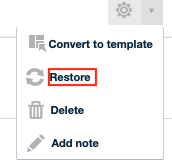 Click Restore Next to the Backup you Want to Use