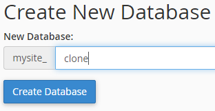 Create a new Database for the Cloned Site